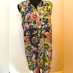 Johnny Was multi colored silk tunic, size M